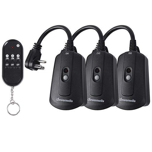 DEWENWILS Outdoor Wireless Remote Control Outlet with 2 FT